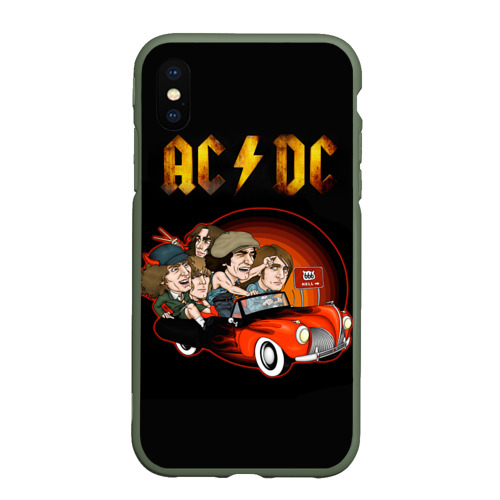 Чехол для iPhone XS Max матовый AC/DC 5, цвет темно-зеленый