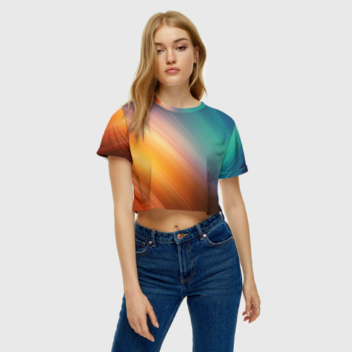 Женская футболка Crop-top 3D Abstraction, цвет 3D печать - фото 3