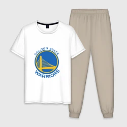 Мужская пижама с белой футболкой хлопок Голден Стэйт