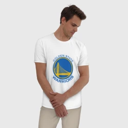 Мужская пижама с белой футболкой хлопок Голден Стэйт - фото 2