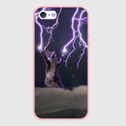 Чехол для iPhone 5/5S матовый Грозовой кошак с молниями