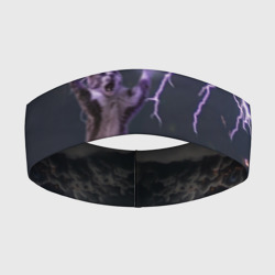 Повязка на голову 3D Грозовой кошак с молниями