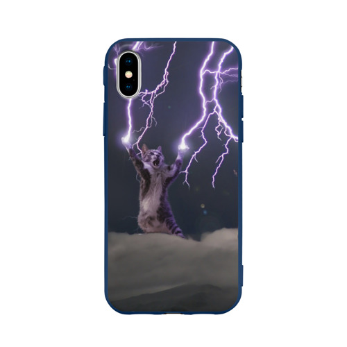 Чехол для Apple iPhone X силиконовый матовый Грозовой кошак Фото 01 Чехол для Apple iPhone X силиконовый матовый Грозовой кошак Фото 01