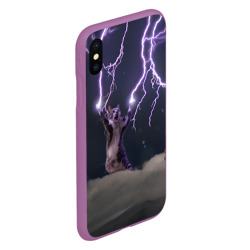 Чехол для iPhone XS Max матовый Грозовой кошак с молниями - фото 2