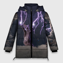 Женская зимняя куртка Oversize Грозовой кошак с молниями