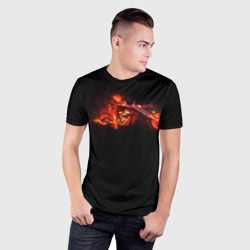 Мужская футболка 3D Slim Огненный байкер - фото 2