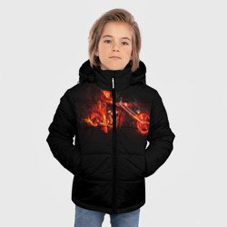 Зимняя куртка для мальчиков 3D Огненный байкер - фото 2