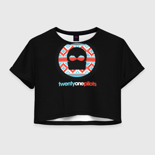 Женская футболка Crop-top 3D Twenty one pilots, цвет 3D печать