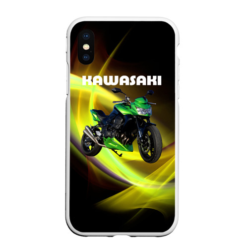 Чехол для iPhone XS Max матовый Kawasaki, цвет белый