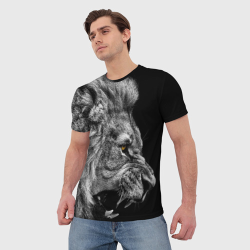 Мужская футболка 3D Лев, цвет 3D печать - фото 3