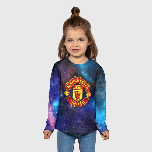 Детский лонгслив 3D Manchester United, цвет 3D печать - фото 5
