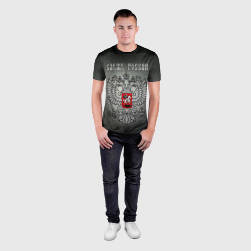Мужская футболка 3D Slim Служу России, цвет 3D печать - фото 4