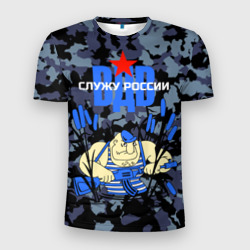Мужская футболка 3D Slim ВДВ - Служу России