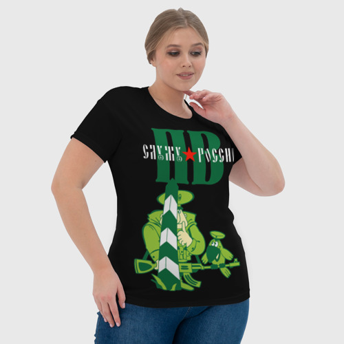 Женская футболка 3D с принтом Служу России - погранвойска, фото #4