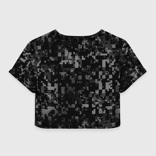 Женская футболка Crop-top 3D Служу России - космические войска, цвет 3D печать - фото 2