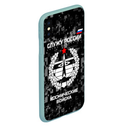 Чехол для iPhone XS Max матовый Служу России - космические войска - фото 2