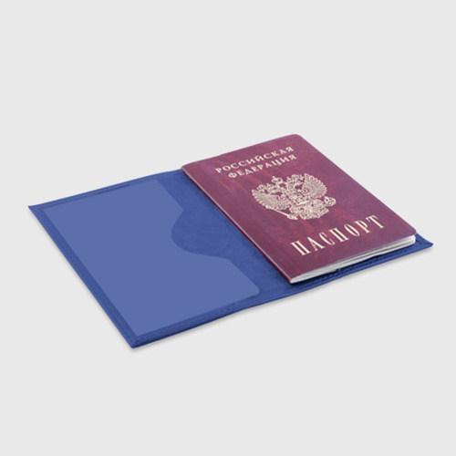 Обложка для паспорта матовая кожа Служу России - спецназ России, цвет синий - фото 4