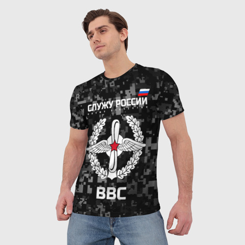 Мужская футболка 3D Служу России - ВВС - фото 3