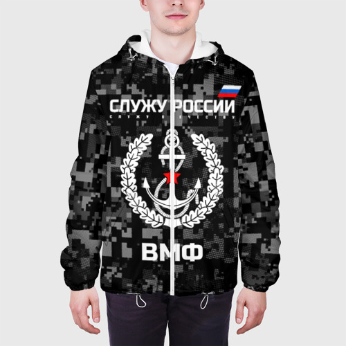 Мужская куртка 3D Служу России, ВМФ, цвет 3D печать - фото 4