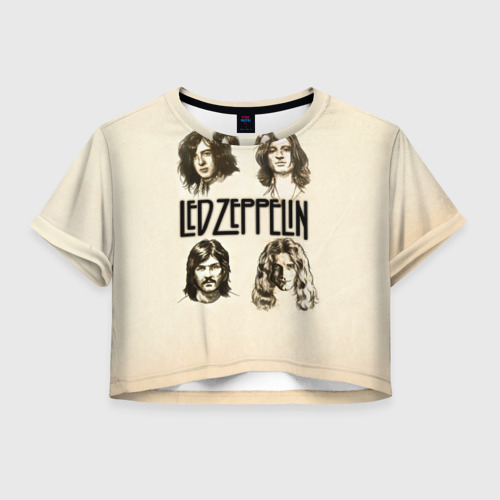 Женская футболка Crop-top 3D Led Zeppelin 1, цвет 3D печать