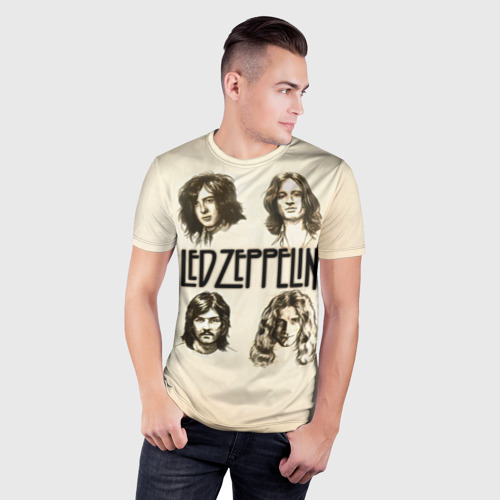 Мужская футболка 3D Slim Led Zeppelin 1, цвет 3D печать - фото 3