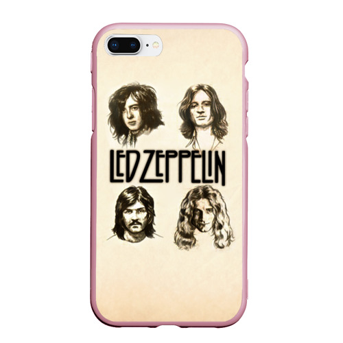 Чехол для iPhone 7Plus/8 Plus матовый Led Zeppelin 1, цвет розовый