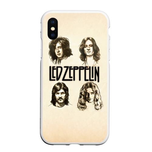 Чехол для iPhone XS Max матовый Led Zeppelin 1, цвет белый