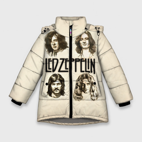 Зимняя куртка для девочек 3D Led Zeppelin 1, цвет светло-серый