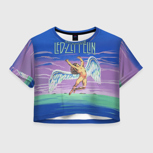 Женская футболка Crop-top 3D Led Zeppelin 2, цвет 3D печать