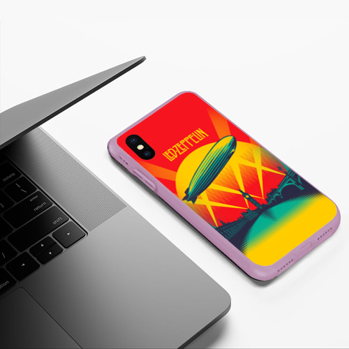 Чехол для iPhone XS Max матовый Led Zeppelin 3, цвет сиреневый - фото 5