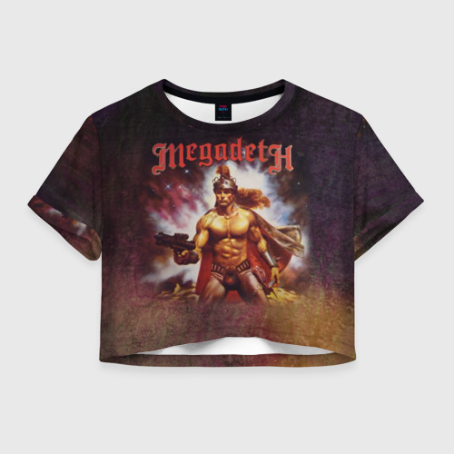 Женская футболка Crop-top 3D Megadeth 6, цвет 3D печать