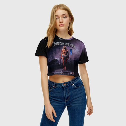 Женская футболка Crop-top 3D Megadeth 7, цвет 3D печать - фото 4