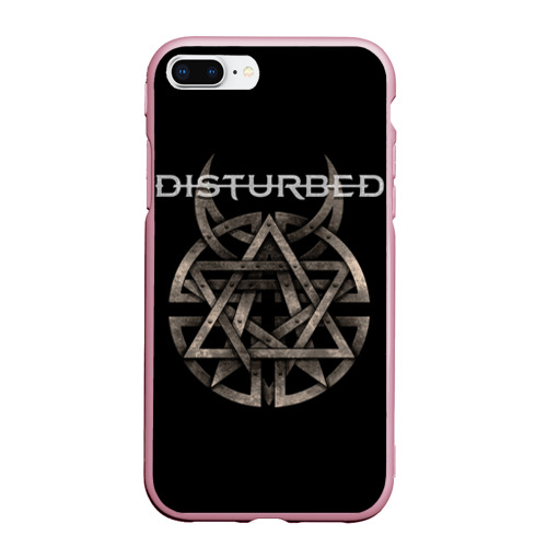 Чехол для iPhone 7Plus/8 Plus матовый Disturbed 2, цвет розовый