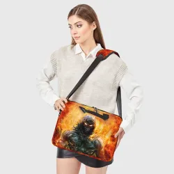 Сумка для ноутбука 3D Disturbed guy in fire - фото 2