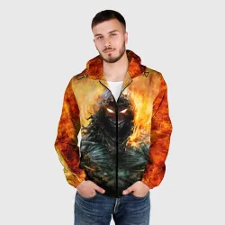 Мужская ветровка 3D Disturbed guy in fire - фото 2