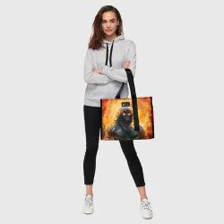 Сумка-шоппер 3D Disturbed guy in fire - фото 2