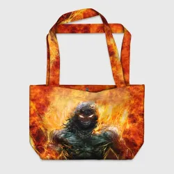 Пляжная сумка 3D Disturbed guy in fire
