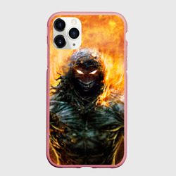 Чехол для iPhone 11 Pro Max матовый Disturbed guy in fire