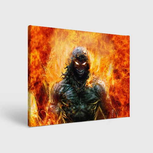 Холст прямоугольный Disturbed guy in fire