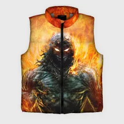 Мужской жилет утепленный 3D Disturbed guy in fire