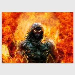 Поздравительная открытка Disturbed guy in fire