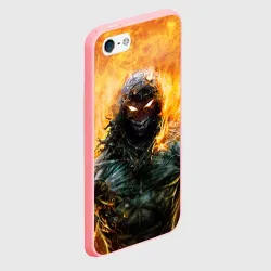Чехол для iPhone 5/5S матовый Disturbed guy in fire - фото 2