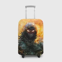 Чехол для чемодана 3D Disturbed guy in fire