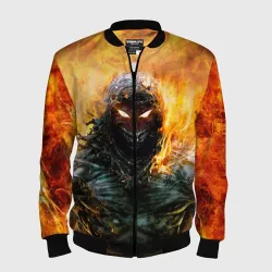 Мужской бомбер 3D Disturbed guy in fire