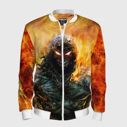Мужской бомбер 3D Disturbed guy in fire