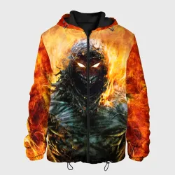 Мужская куртка 3D Disturbed guy in fire