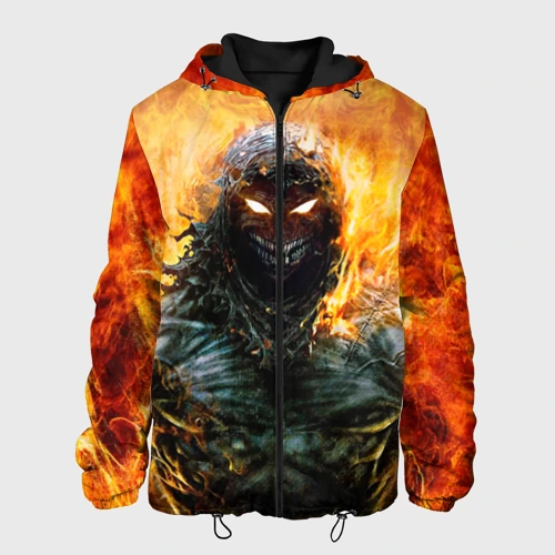 Мужская куртка 3D Disturbed guy in fire
