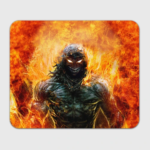 Прямоугольный коврик для мышки Disturbed guy in fire