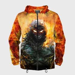 Мужская ветровка 3D Disturbed guy in fire