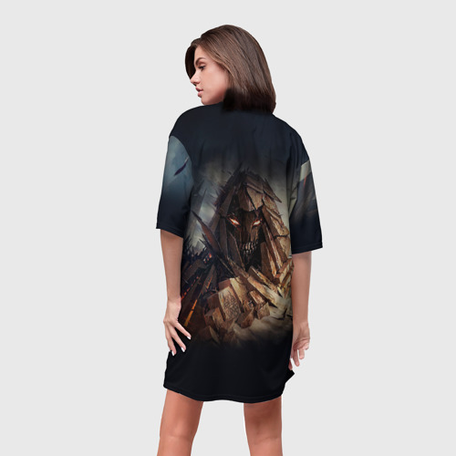 Платье-футболка 3D Disturbed 8, цвет 3D печать - фото 4